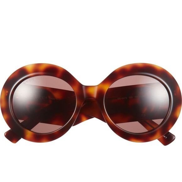 Gucci Designer Brown Tortoise Round Sunglasses Italy main image 13